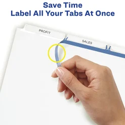 Avery® Customizable Index Maker® Dividers For 3 Ring Binder, Easy Print & Apply Clear Label Strip, 3 Tab, White, Box Of 25 Sets