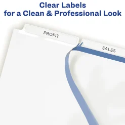 Avery® Customizable Index Maker® Dividers For 3 Ring Binder, Easy Print & Apply Clear Label Strip, 3 Tab, White, Box Of 25 Sets