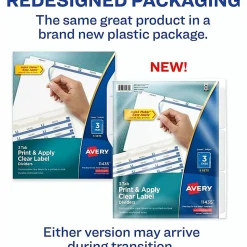 Avery® Customizable Index Maker® Dividers For 3 Ring Binder, Easy Print & Apply Clear Label Strip, 3 Tab, White, Pack Of 5 Sets