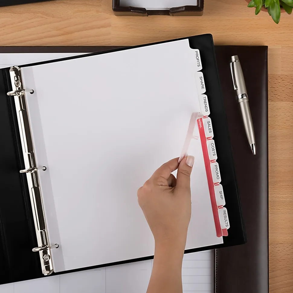 Avery® Customizable Index Maker® Extra-Wide Dividers For 3 Ring Binder, Easy Print & Apply Clear Label Strip, 8 Tab, Pack Of 5 Sets