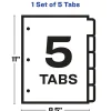 Avery® Customizable Index Maker® Dividers For 3 Ring Binder, Easy Print & Apply Clear Label Strip, 5 Tab, White, 1 Set