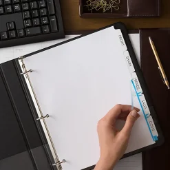 Avery® Customizable Index Maker® Dividers For 3 Ring Binder, Easy Print & Apply Clear Label Strip, 5 Tab, White, 1 Set