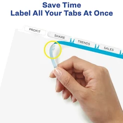 Avery® Customizable Index Maker® Dividers For 3 Ring Binder, Easy Print & Apply Clear Label Strip, 5 Tab, White, 1 Set