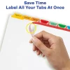 Avery® Customizable Index Maker® Dividers For 3 Ring Binder, Easy Print & Apply Clear Label Strip, 5 Tab, Multicolor, Pack Of 5 Sets