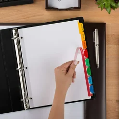 Avery® Customizable Index Maker® Dividers For 3 Ring Binder, Easy Print & Apply Clear Label Strip, 5 Tab, Multicolor, Pack Of 5 Sets