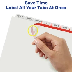 Avery® Customizable Index Maker® Dividers For 3 Ring Binder, Easy Print & Apply Clear Label Strip, 8 Tab, White, Box Of 25 Sets