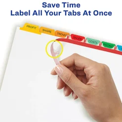 Avery® Customizable Index Maker® Dividers For 3 Ring Binder, Easy Print & Apply Clear Label Strip, 8 Tab, Multicolor, Pack Of 5 Sets