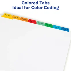 Avery® Customizable Index Maker® Dividers For 3 Ring Binder, Easy Print & Apply Clear Label Strip, 8 Tab, Multicolor, Pack Of 5 Sets