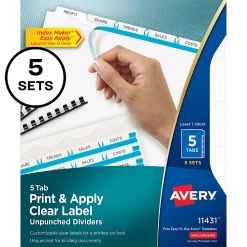 Avery® Customizable Index Maker® Unpunched Dividers - 11431