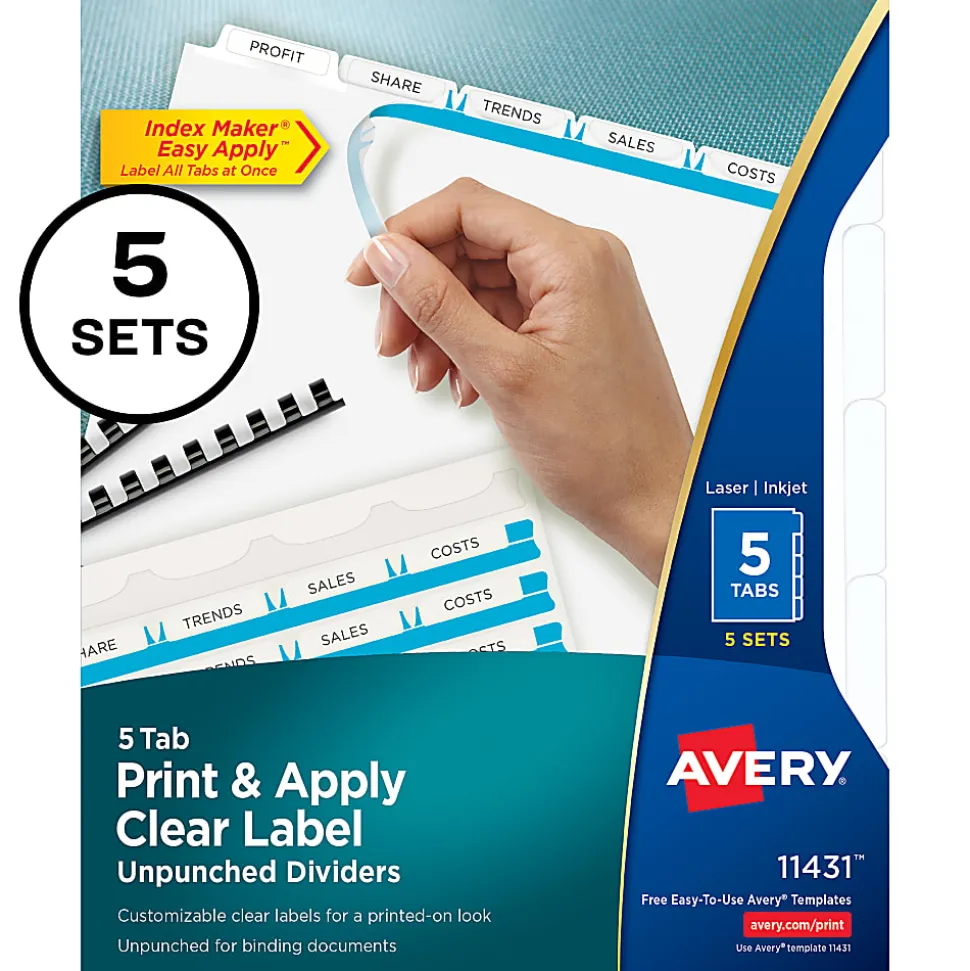 Avery® Customizable Index Maker® Unpunched Dividers - 11431