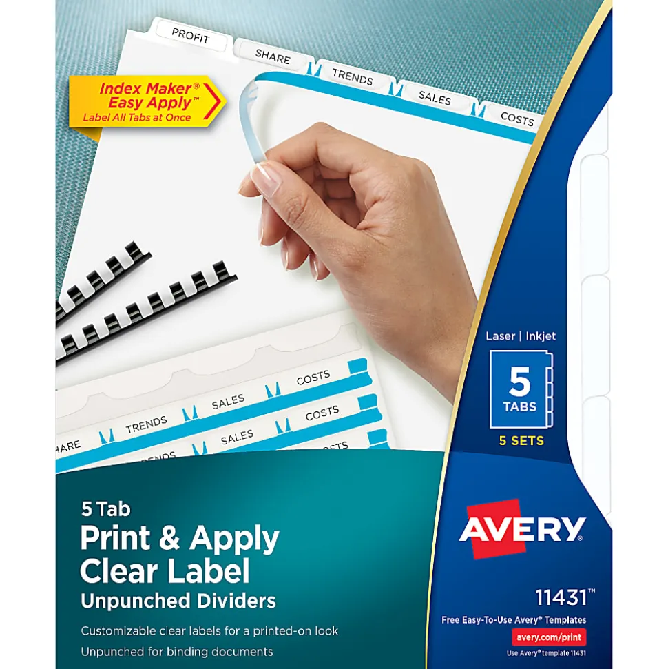 Avery® Customizable Index Maker® Unpunched Dividers - 11431
