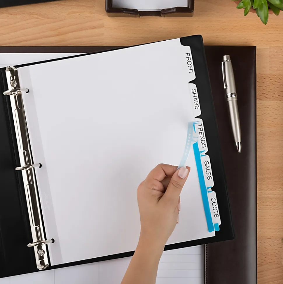 Avery® Customizable Index Maker® Extra-Wide Dividers For 3 Ring Binder, Easy Print & Apply Clear Label Strip, 5 Tab, Pack Of 5 Sets