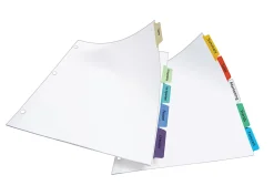 Avery® Customizable Index Maker® Dividers For 3 Ring Binder, Easy Print & Apply Clear Label Strip, 5 Tab, Pastel Tabs, Pack Of 5 Sets