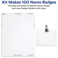 Avery® Customizable Name Badges With Clips, Rectangle, 74541, 3