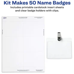Avery® Customizable Name Badges With Clips, Rectangle, 74536, 3