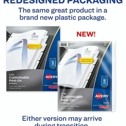 Avery® Customizable Print-On™ Dividers, 8 1/2