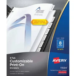Avery® Customizable Print-On™ Dividers, 8 1/2