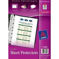 Avery® Diamond Clear Heavyweight Sheet Protectors For Mini Binders, 5 1/2