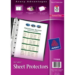 Avery® Diamond Clear Heavyweight Sheet Protectors For Mini Binders, 5 1/2