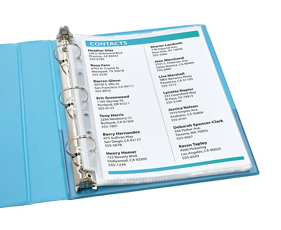 Avery® Diamond Clear Heavyweight Sheet Protectors For Mini Binders, 5 1/2" x 8 1/2", 7-Hole, Clear, Pack Of 25