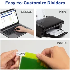 Avery® Dividers for 3 Ring Binders, 8-Tab Binder Dividers, Plastic Binder Dividers, Insertable Big Tab™, Multicolor, 1 Set (11901)