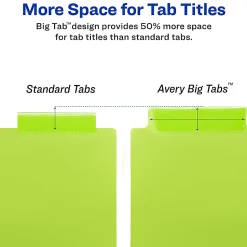 Avery® Dividers for 3 Ring Binders, 8-Tab Binder Dividers, Plastic Binder Dividers, Insertable Big Tab™, Multicolor, 1 Set (11901)