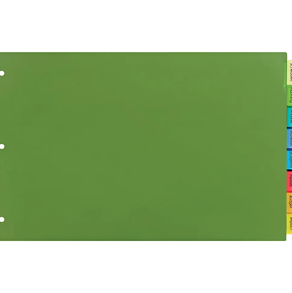Avery® Dividers For 3 Ring Binders, 8-Tab Binder Dividers, 11" x 17" Plastic Binder Dividers, Insertable Big Tab™, Multicolor, 1 Set (11179)