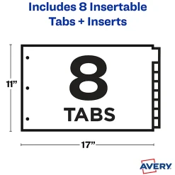 Avery® Dividers For 3 Ring Binders, 8-Tab Binder Dividers, 11