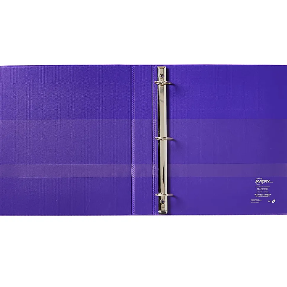 Avery® Dual Effect Heavy-Duty 3-Ring Binder, 1" Slant Rings, Plum Purple