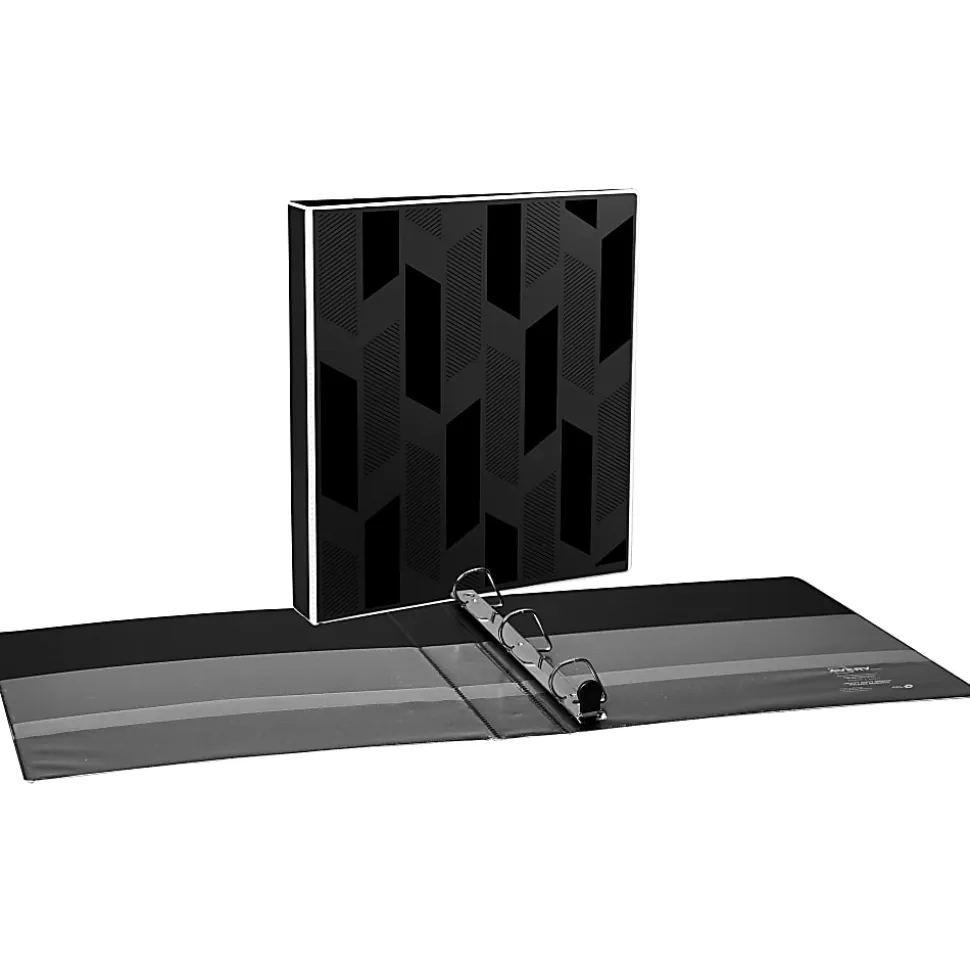 Avery® Dual Effect Heavy-Duty 3 Ring Binder, 1" Slant Rings, Black
