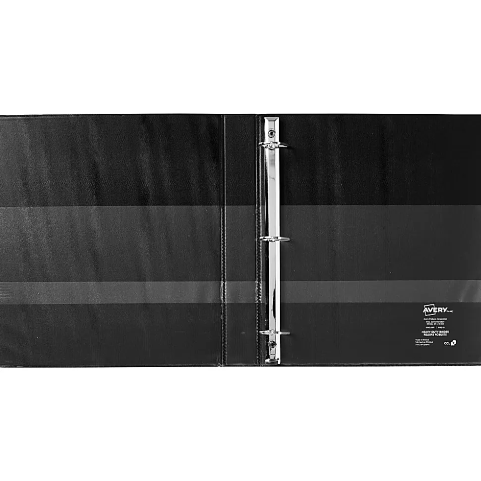 Avery® Dual Effect Heavy-Duty 3 Ring Binder, 1" Slant Rings, Black