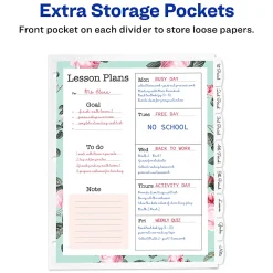 Avery® Durable Plastic 8-Tab Write & Erase Dividers For 3 Ring Binders With Slash Pocket, 9-1/4" x 11-1/4", Translucent White, 1 Set