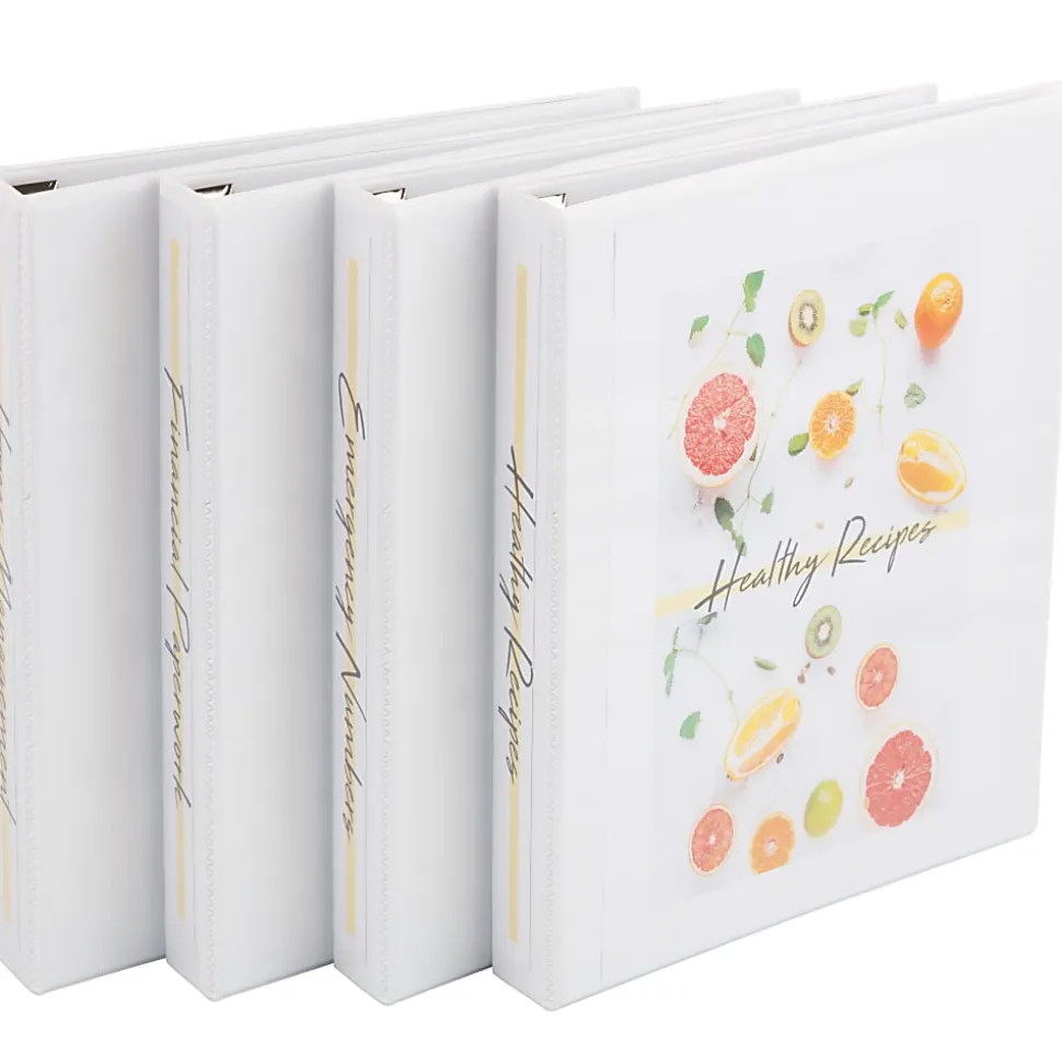 Avery® Durable View Binders, Letter-Size, 1" Slant Rings, 42% Recycled, White, Pack Of 4 Binders
