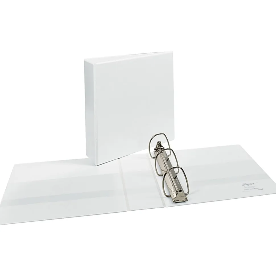 Avery® Durable View Binders, 3" Ring, 8 1/2" x 11", White, Pack Of 3