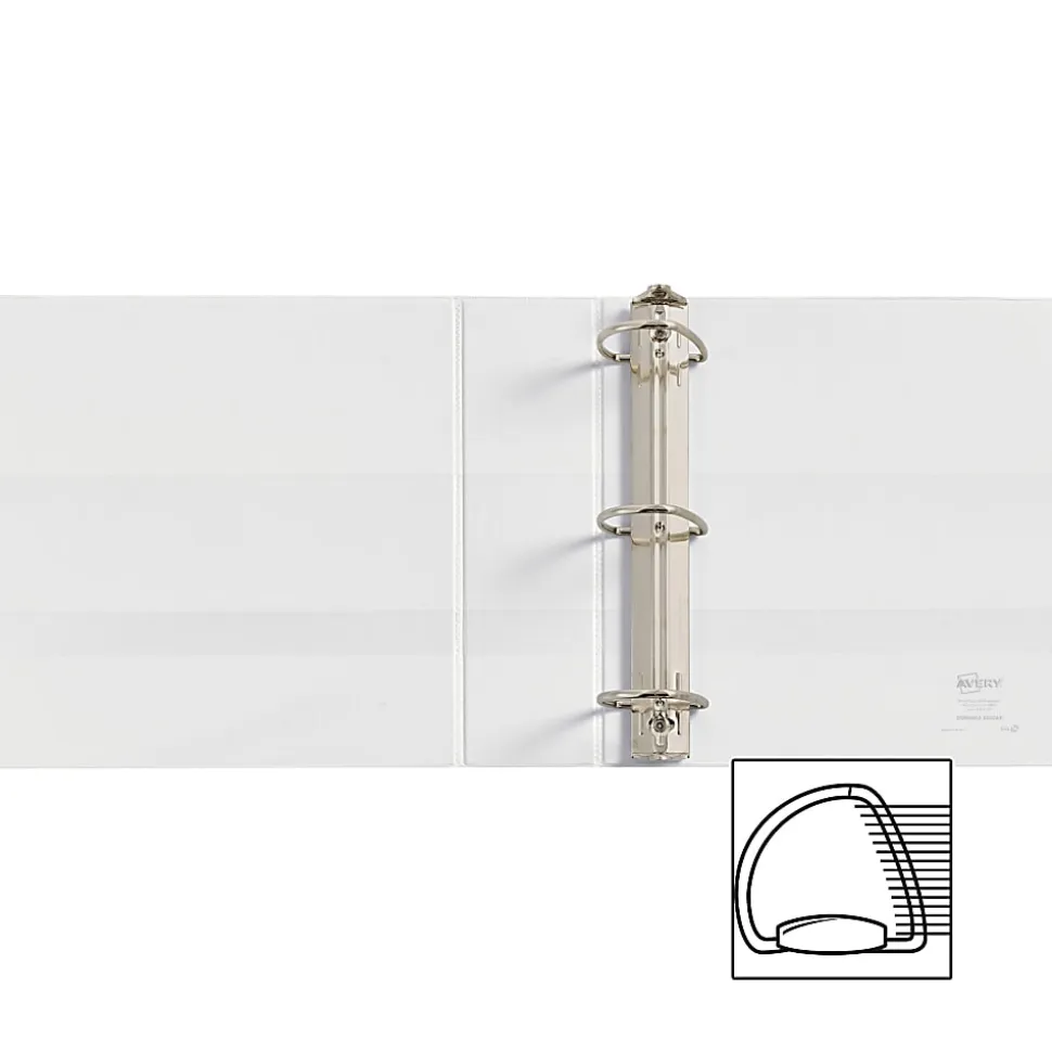 Avery® Durable View Binders, 3" Ring, 8 1/2" x 11", White, Pack Of 3
