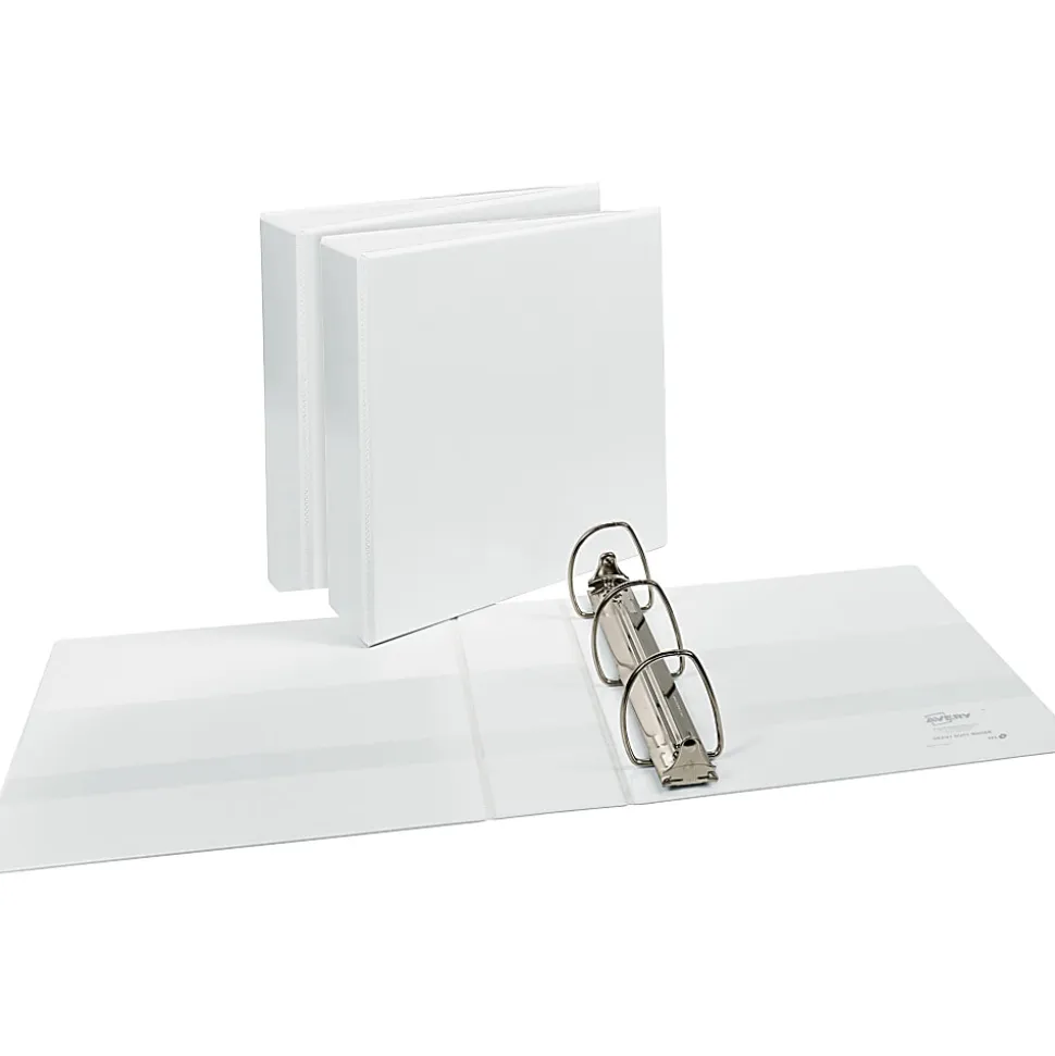 Avery® Durable View Binders, 3" Ring, 8 1/2" x 11", White, Pack Of 3
