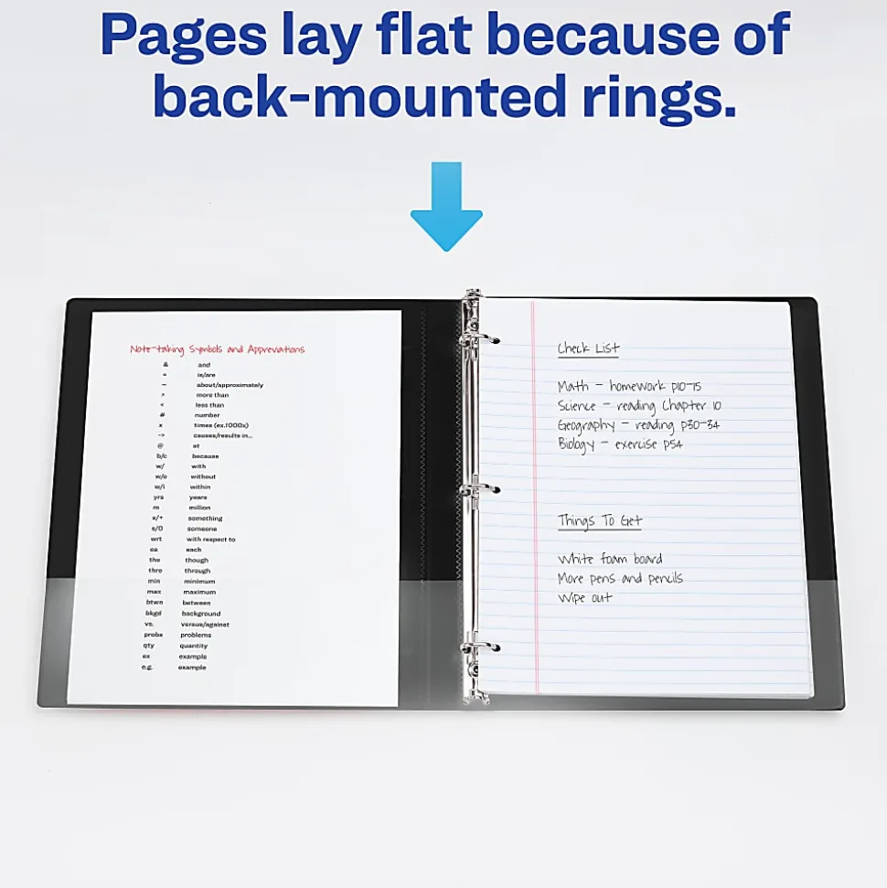 Avery® Durable View 3 Ring Binders, 0.5" Slant Rings, Black, Pack Of 4