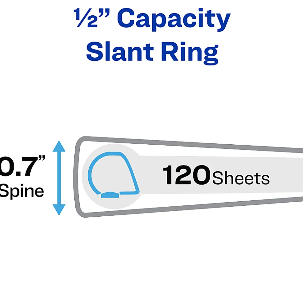 Avery® Durable View 3 Ring Binders, 0.5" Slant Rings, Black, Pack Of 4
