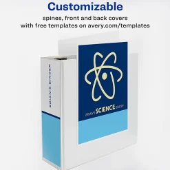 Avery® Durable View 3 Ring Binder, 4" EZD® Rings, White, 1 Binder