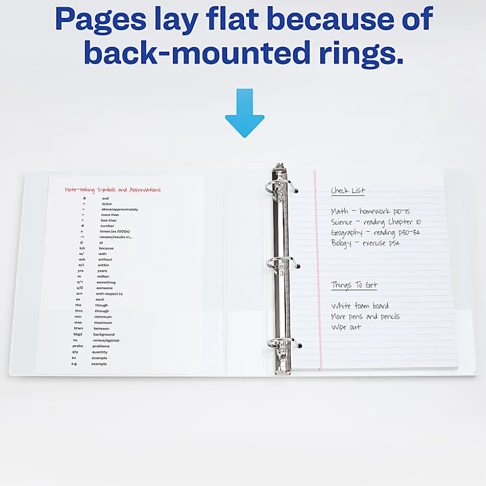 Avery® Durable View 3 Ring Binder, 1" Slant Rings, White, 1 Binder
