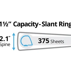 Avery® Durable View 3 Ring Binder, 4" EZD® Rings, White, 6 Binders