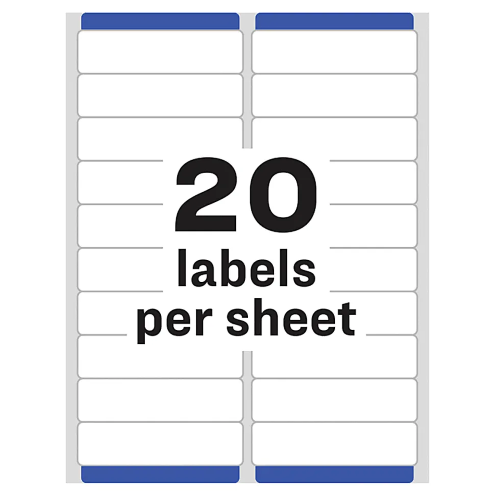 Avery® Easy Peel® Address Labels With Sure Feed® Technology, 8161, Rectangle, 1" x 4", Matte White, Pack Of 500