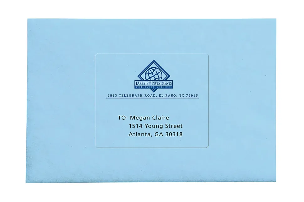 Avery® Easy Peel® Clear Inkjet Shipping Labels, 18664, 3 1/3" x 4", Pack Of 60