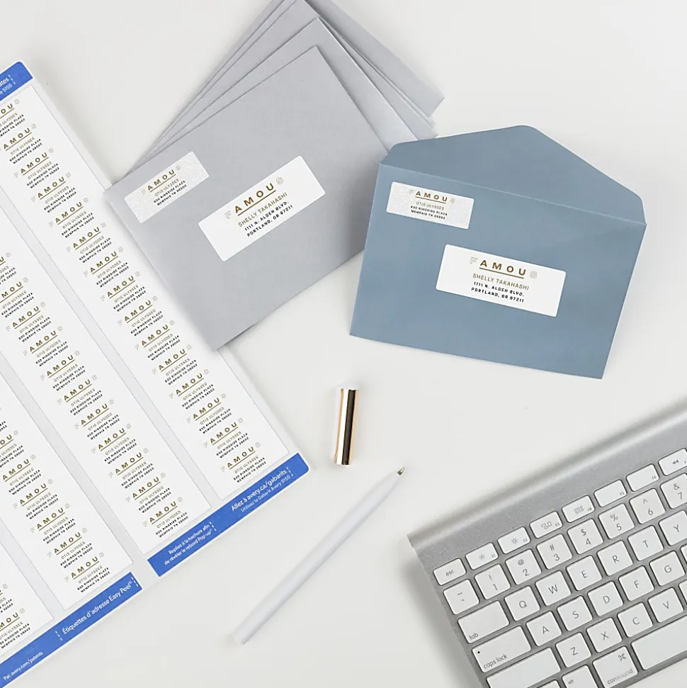 Avery® Easy Peel® Return Address Labels With Sure Feed® Technology, 5155, Rectangle, 2/3" x 1-3/4", White, Pack Of 6,000