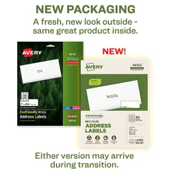 Avery® EcoFriendly Address Labels, 48160, Rectangle, 1