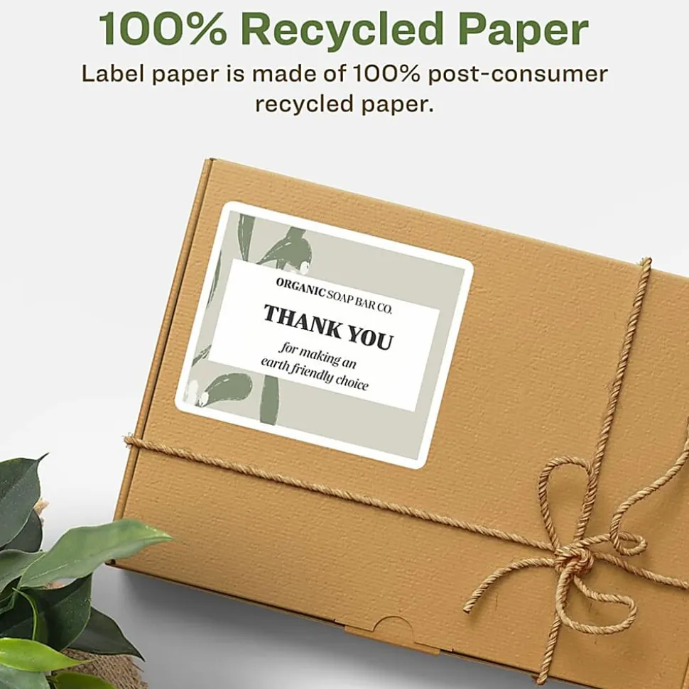 Avery® EcoFriendly Permanent Shipping Labels, 48464, 3 1/3" x 4", 100% Recycled, White, Box Of 600