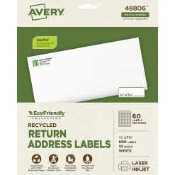 Avery® EcoFriendly Recycled Labels, Rectangle, 2/3
