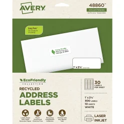Avery® EcoFriendly Recycled Labels, Rectangle, 1