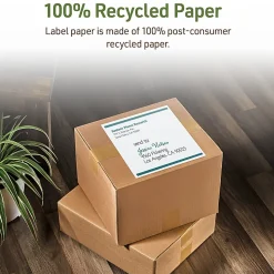 Avery® EcoFriendly Recycled Labels, Rectangle, 8-1/2" x 11", Matte White, Pack Of 10