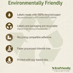 Avery® EcoFriendly Recycled Labels, Rectangle, 8-1/2